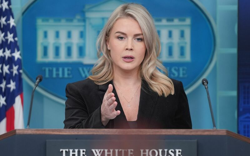 Die Sprecherin der US-Regierung von Donald Trump, Karoline Leavitt, erwartet ihr zweites Kind. - Foto: Evan Vucci/AP/dpa