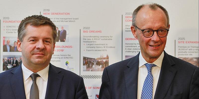 Sven Schulze und Friedrich Merz (Archiv) - Foto: über dts Nachrichtenagentur