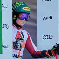Dritter Saisonsieg: Lokalmatadorin Julia Scheib jubelte auch in Semmering. - Foto: Giovanni Auletta/AP/dpa