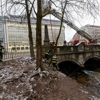 Ein Kran war im Einsatz.  - Foto: Peter Kneffel/dpa