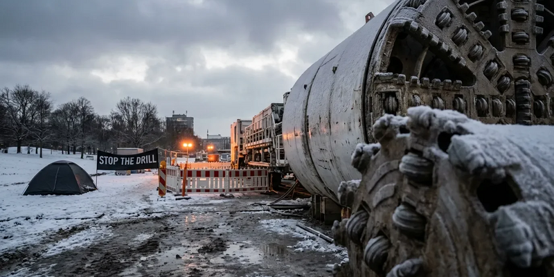 Westring-Baustelle: Aktivisten blockieren Bergung von Bohrkopf - Foto: über boerse-global.de