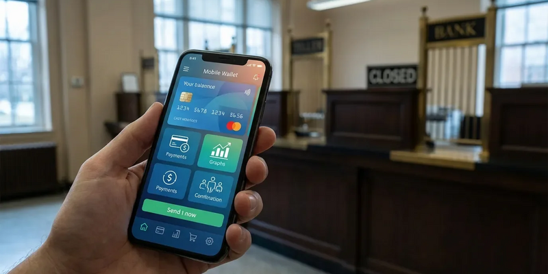 Mobile Wallets: Rekordzuwachs während Bankfilialen schließen - Foto: über boerse-global.de