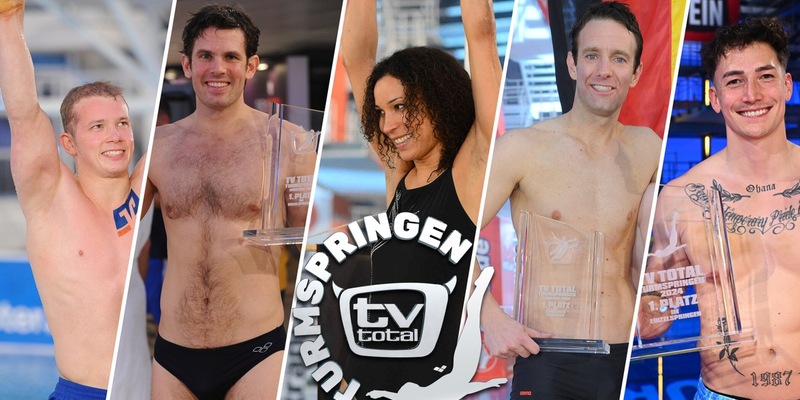 Fabian Hambüchen Steffen Groth Annabell Mandeng Peter Imhof Marcel Nguyen TV Total Turmspringen - Foto: Joyn/Willi Weber, presseportal.de