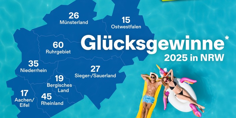 281 Millionäre und Hochgewinner / WestLotto-Gewinnerbilanz 2025 - Foto: presseportal.de