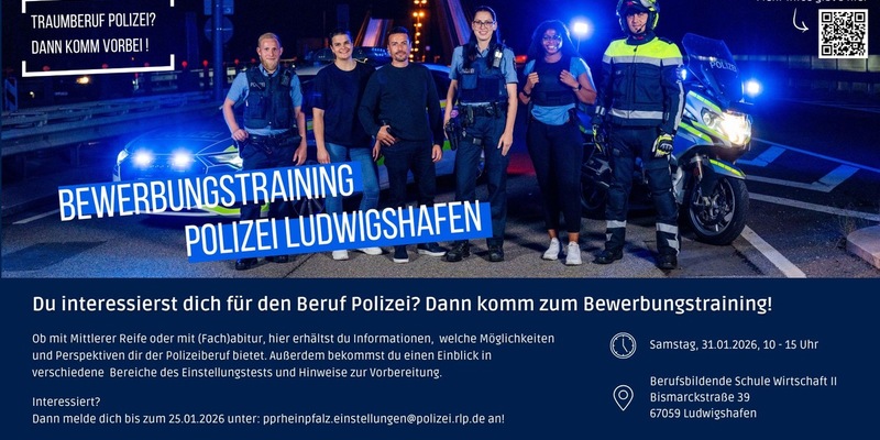 POL-PPRP: Bewerbungstraining in Ludwigshafen - Dein Start für eine Karriere bei der Polizei - Foto: presseportal.de