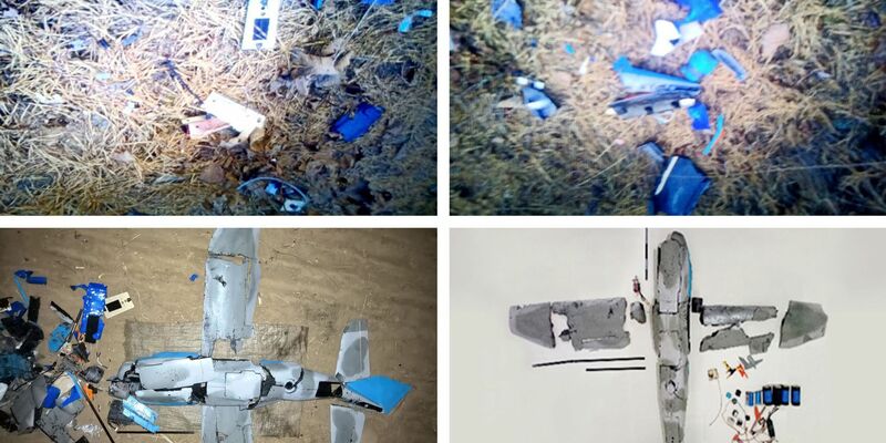 KCNA veröffentlichte auch die Einzelteile der abgeschossenen Drohne, die aus Südkorea stammen soll. - Foto: Uncredited/KCNA/KNS/dpa