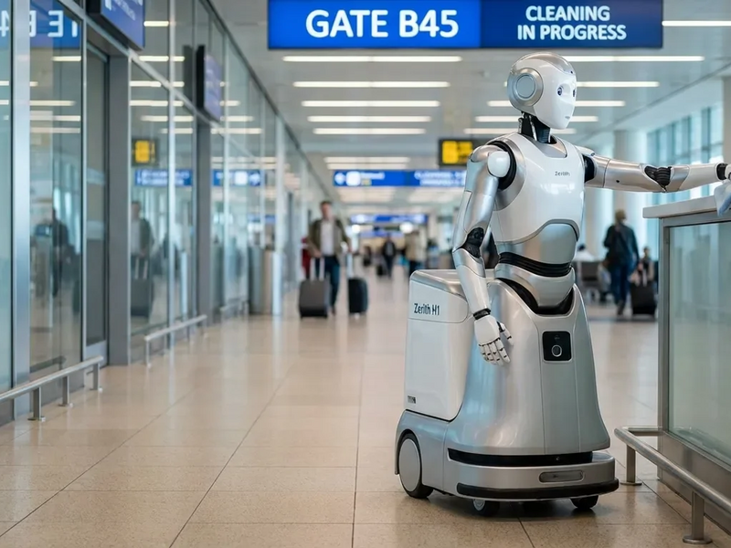 Zerith H1: Roboter startet Reinigungseinsatz auf chinesischem Flughafen - Foto: über boerse-global.de