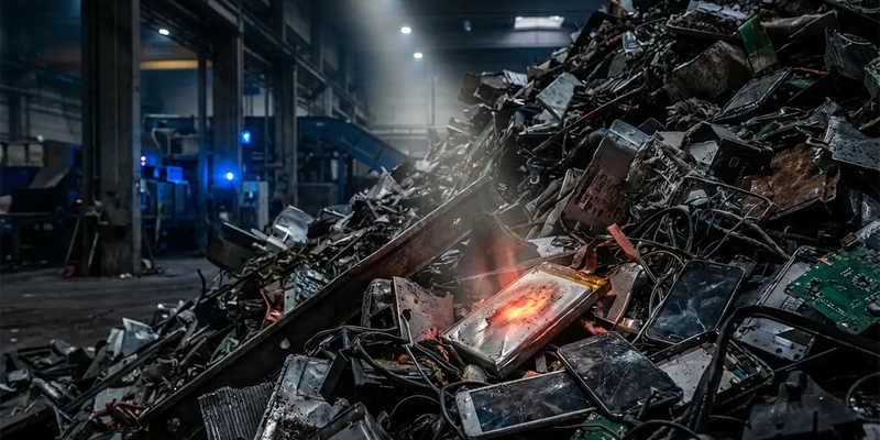 Recycling-Branche: Lithium-Batterien und Trockenheit schüren Brandgefahr - Foto: über boerse-global.de