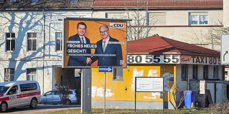 CDU-Plakat mit Sven Schulze und Reiner Haseloff (Archiv) - Foto: via dts Nachrichtenagentur