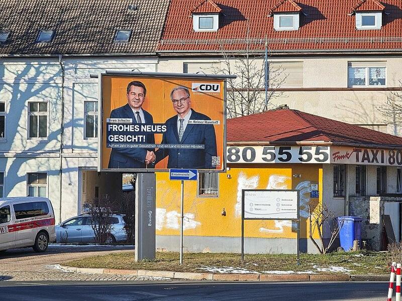 CDU-Plakat mit Sven Schulze und Reiner Haseloff (Archiv) - Foto: via dts Nachrichtenagentur