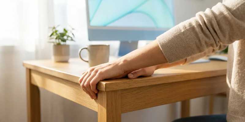 Tischkanten-Dehnung: Einfache Waffe gegen den Mausarm - Foto: über boerse-global.de