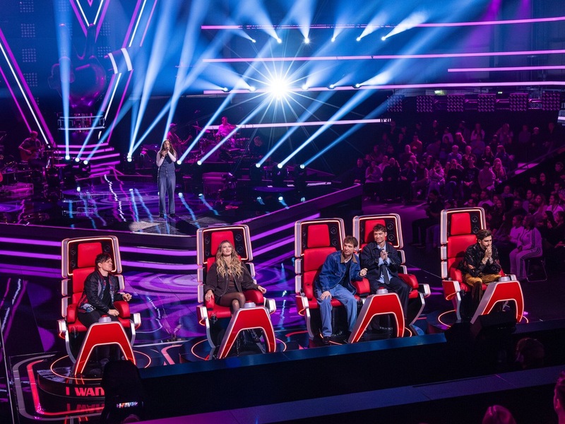 Michael Patrick Kelly Flavia Leony Roman Lochmann Heiko Lochmann Alvaro Soler The Voice Kids - Foto: Joyn/Richard Hübner, presseportal.de