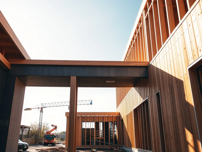 Volksschule Tesarekplatz: Neubau in Holzbauweise wächst - Foto: über boerse-global.de