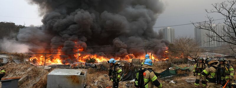 Über 1.200 Einsatzkräfte waren gegen die Flammen im Einsatz. - Foto: Choi Jin-seok/Newsis/dpa
