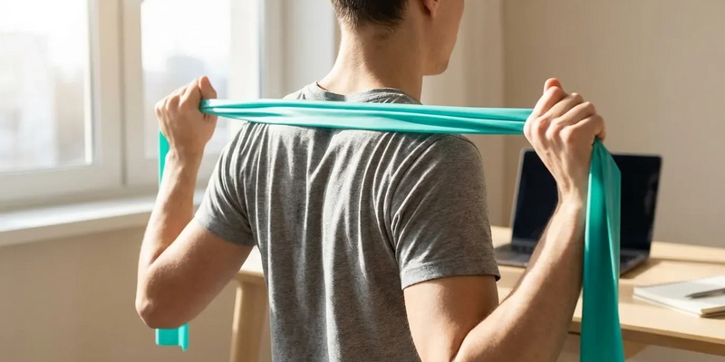 Widerstandsbänder bekämpfen 2026 den Tech-Neck - Foto: über boerse-global.de