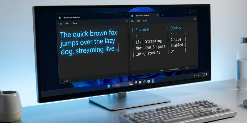 Microsoft Notepad: KI-Streaming und Tabellen für Windows 11 - Foto: über boerse-global.de