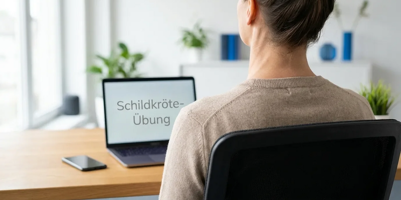 Schildkröte-Übung bekämpft den schmerzhaften Handy-Nacken - Foto: über boerse-global.de