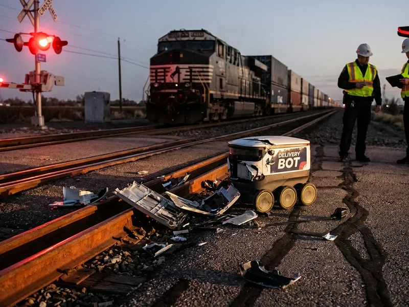 Lieferroboter in Florida von Zug zerstört – Video löst Debatte aus - Foto: über boerse-global.de