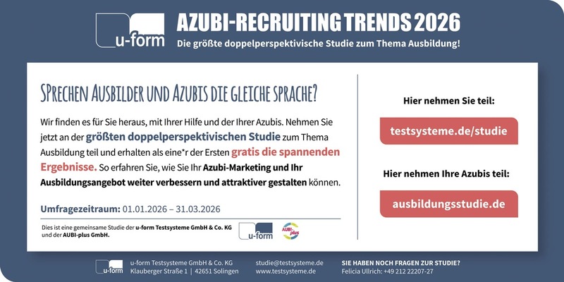 Impulse für die Zukunft der dualen Ausbildung / Azubi-Recruiting Trends: Deutschlands größte doppelperspektivische Studie zur dualen Ausbildung startet - Foto: presseportal.de