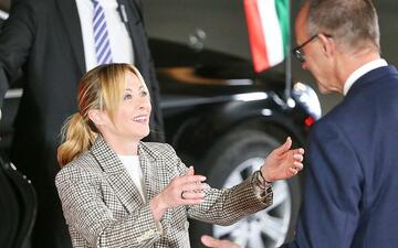 Giorgia Meloni und Friedrich Merz (Archiv) - Foto: via dts Nachrichtenagentur