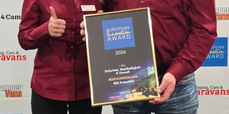Die Rostschutzklinik erhält den European Innovation Award / Die Auszeichnung erfolgte am 19. Januar 2026 in Stuttgart in der Kategorie Sicherheit, Nachhaltigkeit und Umwelt - erstmals in Europa - Foto: presseportal.de