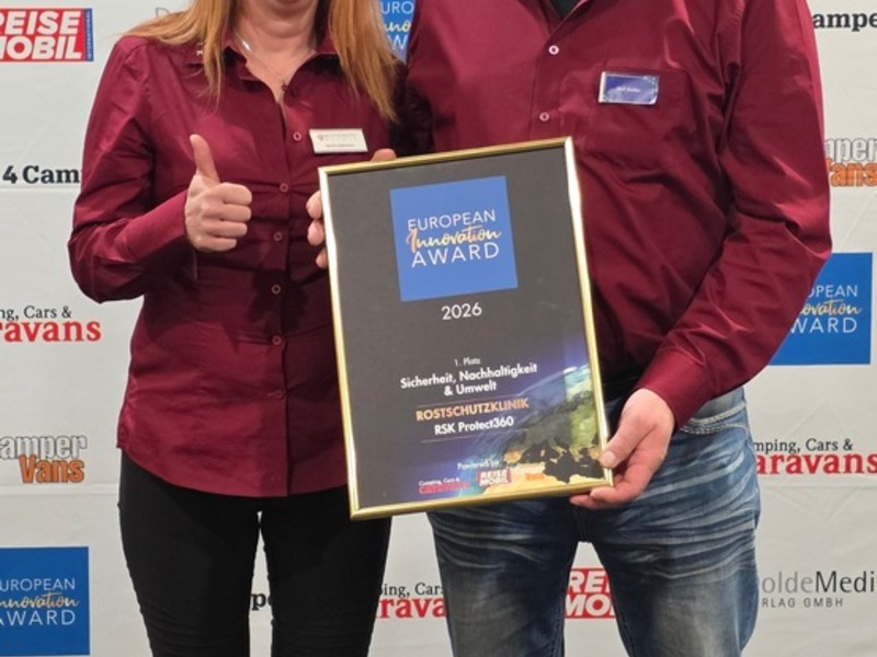 Die Rostschutzklinik erhält den European Innovation Award / Die Auszeichnung erfolgte am 19. Januar 2026 in Stuttgart in der Kategorie Sicherheit, Nachhaltigkeit und Umwelt - erstmals in Europa - Foto: presseportal.de