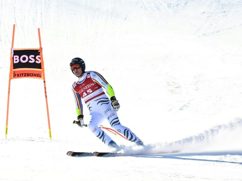 Routinier Romed Baumann scheidet im Super-G von Kitzbühel aus. - Foto: Barbara Gindl/APA/dpa