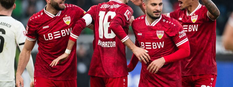Der VfB Stuttgart jubelt auch in Mönchengladbach. - Foto: Marius Becker/dpa