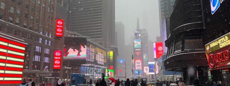Deutlich weniger los - der Times Square. - Foto: Christina Horsten/dpa