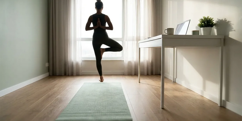 Yoga-Pausen steigern Konzentration im digitalen Alltag - Foto: über boerse-global.de