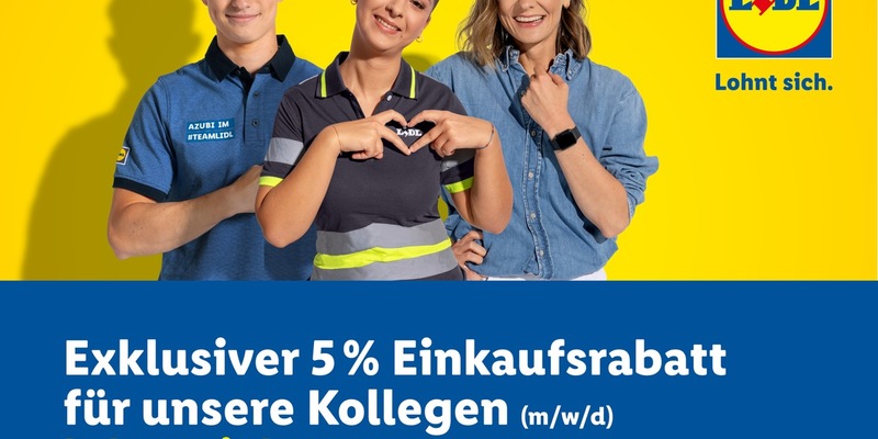 Lidl führt deutschlandweit Mitarbeiterrabatt ein / Lidl lohnt sich - für Mitarbeiter jetzt noch mehr - Foto: presseportal.de