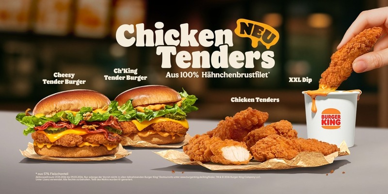 DIP. CRUNCH. MMMHHH! Die neuen Chicken Tenders mit XXL Dip / Burger King® Deutschland antwortet auf die Snacking-Bedürfnisse der Deutschen - Foto: presseportal.de