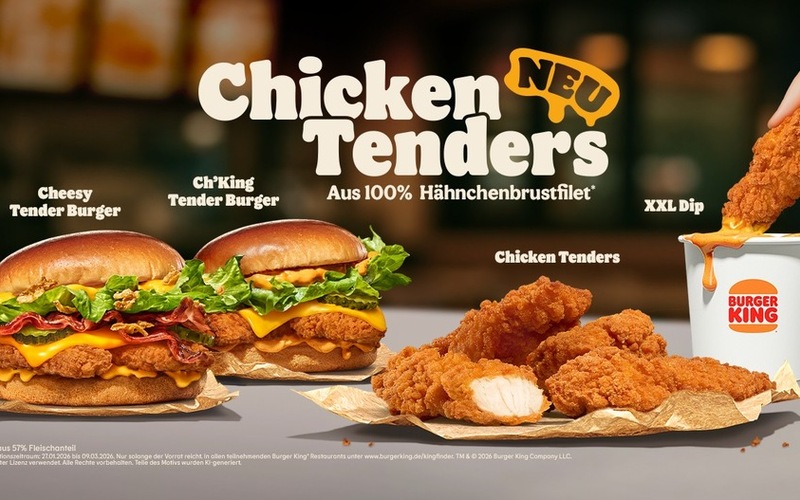 DIP. CRUNCH. MMMHHH! Die neuen Chicken Tenders mit XXL Dip / Burger King® Deutschland antwortet auf die Snacking-Bedürfnisse der Deutschen - Foto: presseportal.de
