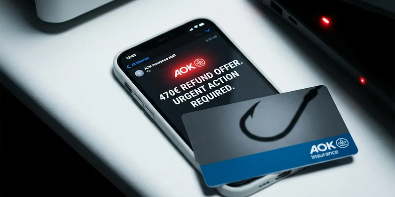 AOK warnt vor neuer Phishing-Welle mit Rückerstattungs-Versprechen - Foto: über boerse-global.de