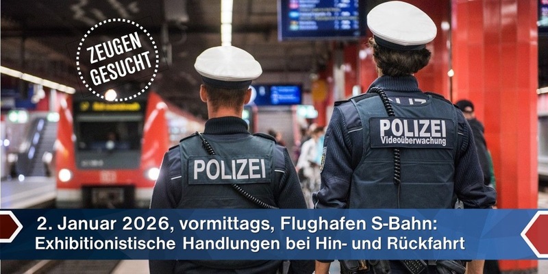 Bundespolizeidirektion München: Zeugenaufruf Exhibitionistische Handlungen 30-Jähriger in S8 auffällig - Foto: presseportal.de