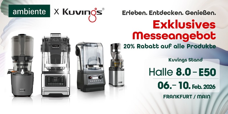 Warum der AUTO10S von Kuvings auf der Bühne der Ambiente 2026 zum Einsatz kommt - Foto: presseportal.de