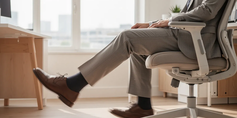 Kniestrecken im Sitzen: Die Mini-Übung gegen Büro-Knie - Foto: über boerse-global.de