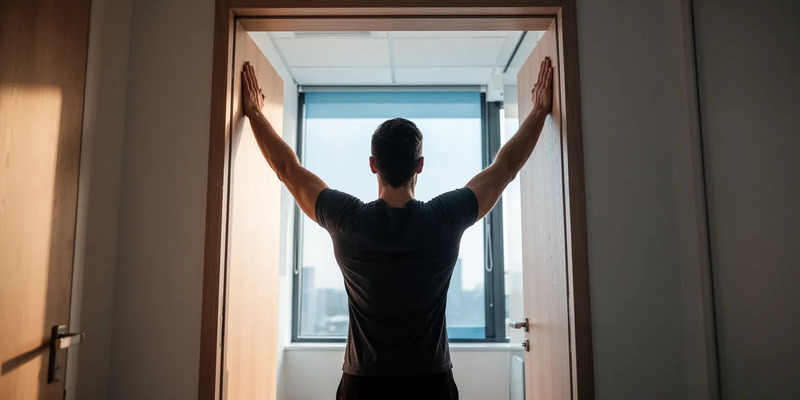 Türrahmen-Stretch bekämpft die Schreibtisch-Schulter - Foto: über boerse-global.de