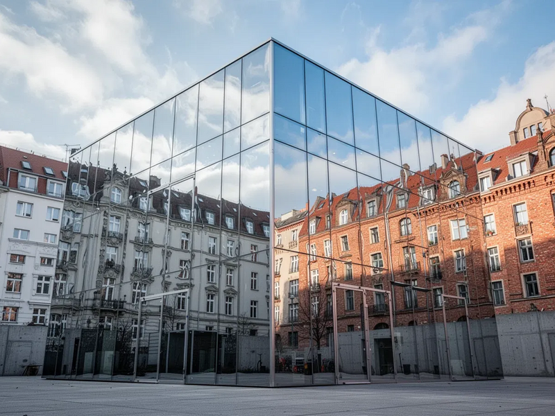 Glashaus-Pavillon: Spiegelfassade sorgt in Prenzlauer Berg für Diskussionen - Foto: über boerse-global.de