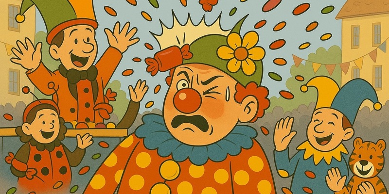 Kamelle am Kopp, Kostüm ruiniert - gut versichert im Karneval - Foto: presseportal.de