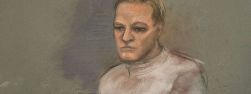 Marius Borg Høiby darf während des Prozesses nicht fotografiert werden. So stellt ihn ein Gerichtszeichner am ersten Verhandlungstag dar.  - Foto: Ane Hem/NTB/dpa