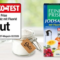 Zum Würzen empfohlen: Jodsalz mit Fluorid der NORMA-Eigenmarke FEINE PRISE im ÖKO-TEST 02/2026 mit gut bewertet / Top-Ergebnis im Vergleich mit anderen Discountern, Supermärkten und sogar Bioläden - Foto: presseportal.de
