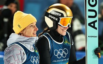 Katharian Schmid und Selina Freitag verpassten die Medaillenplätze. - Foto: Daniel Karmann/dpa