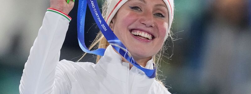 Francesca Lollobrigida widmete ihren Olympiasieg ihrem Sohn Tommaso. - Foto: Christophe Ena/AP/dpa