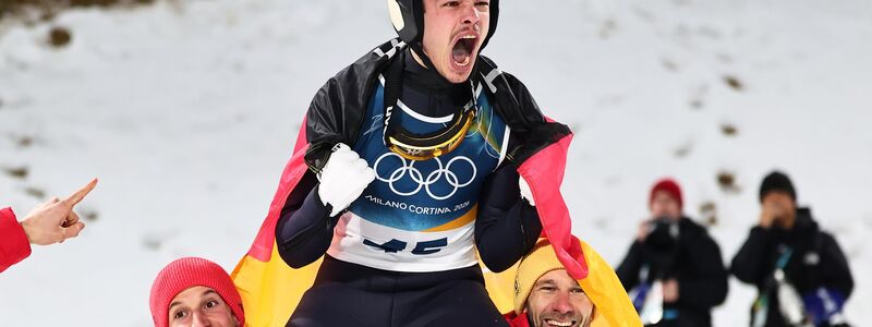 Philipp Raimund bejubelt seinen sensationellen Erfolg. - Foto: Daniel Karmann/dpa