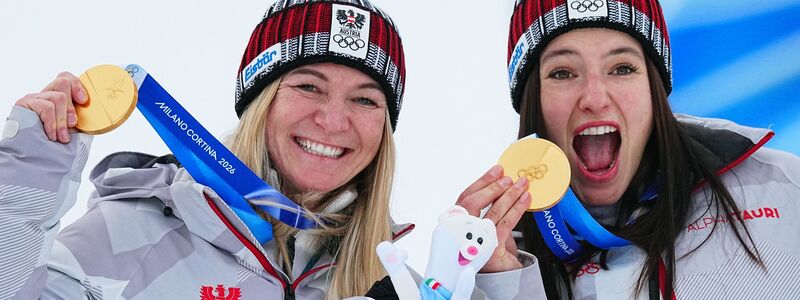 Nutzten den Patzer des US-Duos: Kombi-Olympiasiegerinnen Ariana Rädler (links) und Katharina Huber. - Foto: Michael Kappeler/dpa