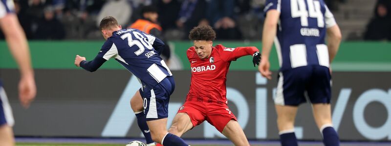 Freiburgs Derry Scherhant spielte bis zum Sommer bei den Berlinern.  - Foto: Andreas Gora/dpa