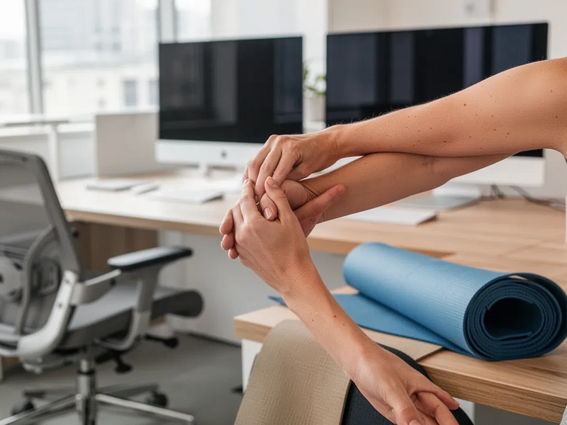 Hatha-Yoga löst Verspannungen direkt am Schreibtisch - Foto: über boerse-global.de