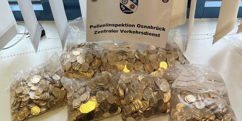 POL-OS: Hasbergen: Verkehrskontrolle auf der A30 - 3.400 gefälschte dänische Münzen sichergestellt - Foto: presseportal.de