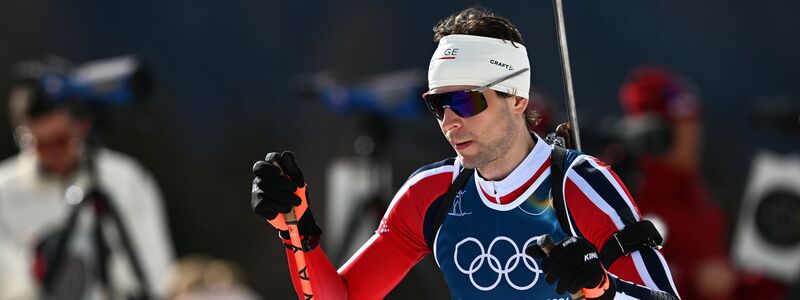 Sturla Holm Laegreid beim Training in Antholz. - Foto: Hendrik Schmidt/dpa